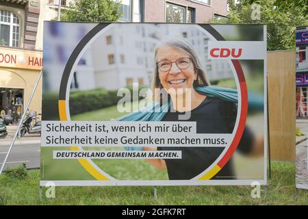 CDU-Wahlplakat, Bundestag 2021, Berlin, Allemagne Banque D'Images