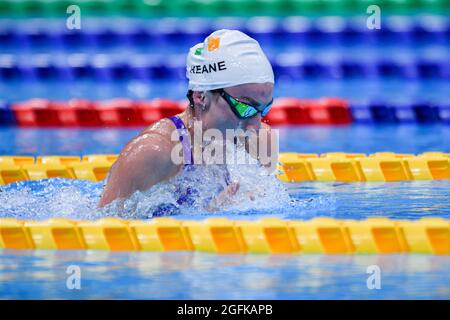 TOKYO, JAPON. 26 août 2021. KEANE Ellen, d’Irlande, dans la course BreastStroke SB8 de 100m féminin, lors des finales de natation des Jeux paralympiques de Tokyo de 2020 au Centre aquatique de Tokyo le jeudi 26 août 2021 à TOKYO, AU JAPON. Credit: Taka G Wu/Alay Live News Banque D'Images