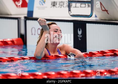 TOKYO, JAPON. 26 août 2021. KEANE Ellen, d’Irlande, dans la course BreastStroke SB8 de 100m féminin, lors des finales de natation des Jeux paralympiques de Tokyo de 2020 au Centre aquatique de Tokyo le jeudi 26 août 2021 à TOKYO, AU JAPON. Credit: Taka G Wu/Alay Live News Banque D'Images