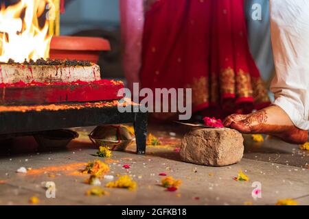 Rituels indiens de mariage. Cérémonie de mariage. Banque D'Images