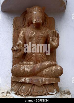 Hayagriva ou Avatar à cheval du Seigneur Vishnu, temple Jagannath, Paduwa, Katni, Orissa, Inde Banque D'Images