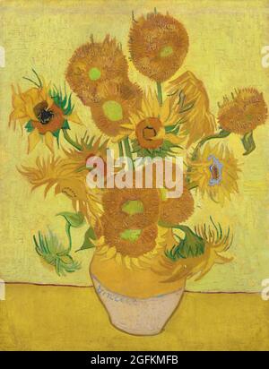 Vincent van Gogh – Sunflowers (1888) célèbre peinture. Banque D'Images