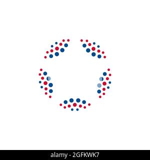 Logo en étoile rond en pointillés concept point abstrait étoile icône. Modèle de logo cosmétique pour gel de salle de bain hygiénique, shampooing, lotion, après-shampooing, gel. Vecteur Illustration de Vecteur