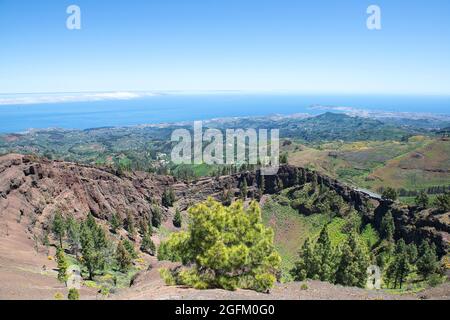 Cratère volcanique sur Grand Canary, Espagne Banque D'Images