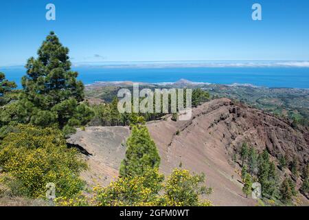 Cratère volcanique sur Grand Canary, Espagne Banque D'Images