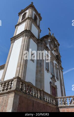 Viseu / Portugal - 05/08/2021 : façade extérieure vue de l'église du vénérable troisième ordre de notre-Dame de Monte do Carmo, appelée Igreja de SDO ca Banque D'Images