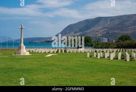 Suda Bay War Cemetery, près de Chania (Xania) sur l'île de Crète, Grèce Banque D'Images