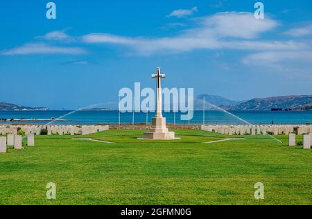 Suda Bay War Cemetery, près de Chania (Xania) sur l'île de Crète, Grèce Banque D'Images