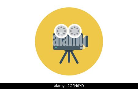 Icône de caméra vidéo de style moderne pour l'illustration vectorielle des applications Web et mobiles. Illustration de Vecteur