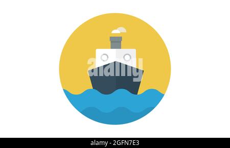 bateau bateau yacht transport icône vecteur illustration logo modèle Illustration de Vecteur