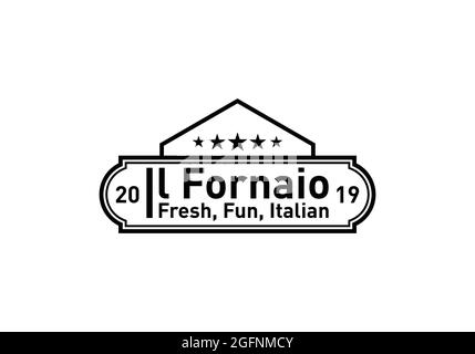 IL FORNAIO Vintage logo Design Fresh Fun Italian Restaurant logo concept Illustration de Vecteur