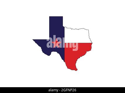 SYMBOLE DE CARTE DU TEXAS le contour des États-Unis d'Amérique Illustration de Vecteur