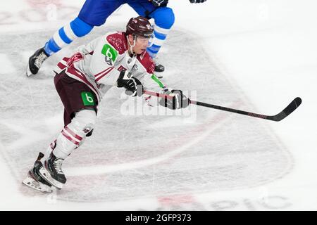 Riga, Arena Riga, qualification olympique, Italie. 26 août 2021. Lettonie, #91 Ronalds Kenins (Lettonie) en action (Suisse/Croatie) Credit: SPP Sport Press photo. /Alamy Live News Banque D'Images