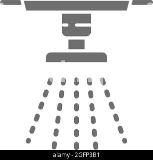 Arroseur vectoriel, système d'incendie, icône grise d'extincteur. Illustration de Vecteur