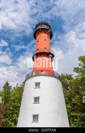 L'ancien phare actuellement actif au Cap Rozewie en Pologne Banque D'Images