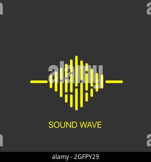 Icône de vecteur d'onde sonore. Signe d'égaliseur d'onde sonore Illustration de Vecteur