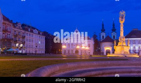 Colonne Trinity sur la place Unirii, Timisoara Banque D'Images