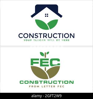 Conception du logo de construction environnementale Illustration de Vecteur