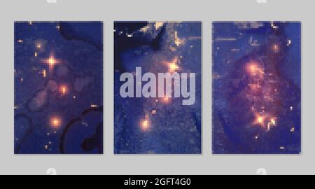 Ensemble de fonds en denim bleu et or à texture abstraite en marbre Illustration de Vecteur