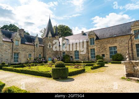 Magnifique parc du Château de Rochefort en Terre dans le Morbihan, Bretagne, France Banque D'Images