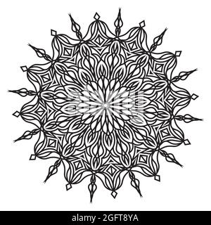 motif arabesque mandala représentant un élément géométrique islamique dessinant un motif floral avec des œuvres d'art au henné de style arabe Illustration de Vecteur