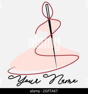 résumé logo minimal pour atelier de couture ou boutique de mode 1 Illustration de Vecteur