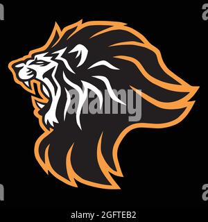 Roaring Lion Head Esports Mascot logo Vector Icon Design Illustration de Vecteur