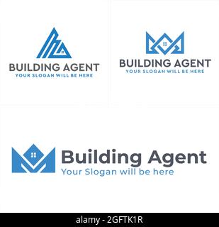 Toit bleu icône logo vecteur de conception Illustration de Vecteur