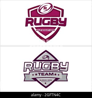 Logo de l'écusson du Rugby Shield à motif vectoriel Illustration de Vecteur
