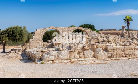 Vieilles ruines grecques de la vieille ville de Kourion près de Limassol, Chypre Banque D'Images