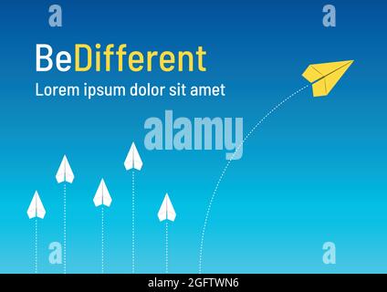 Nous sommes différents ! - papier avions origami. Le plan vole dans une direction différente. Illustration de Vecteur