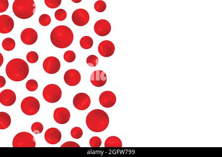 Abstrait mode grunge polka points arrière-plan. Motif en POINTILLÉS blancs avec cercles texturés rouges. Modèle pour page Web, bannière, affiche, carte Illustration de Vecteur