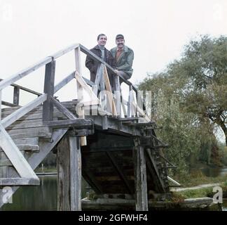 Acteurs roumains Ilarion Ciobanu & Gheorghe Dinica, env. 1980 Banque D'Images