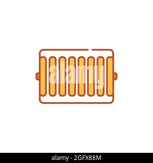 Radiateurs en acier de chauffage dans la maison ligne de couleur icône. Chauffage domestique. Pictogramme pour page Web, application mobile, Promo. Élément de conception UI UX GUI. Modifiable s Illustration de Vecteur