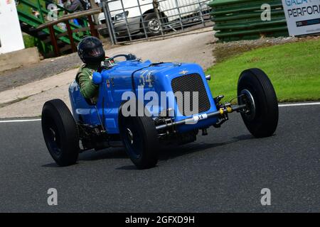 Julian Grimwade, Frazer Nash monoplace, Alvis Centenary Race, Bob Gerard Memorial Trophée Race Meeting, VSCC Formula Vintage, Mallory Park, Leices Banque D'Images