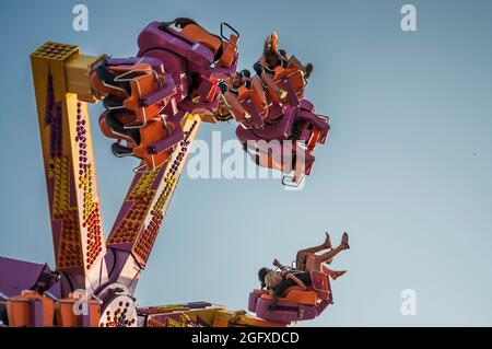 Le parc à thème Playland, qui est un parc d'attractions compact en bord de mer avec une grande roue, des montagnes russes et bien plus encore, dans Old Orchard Beach Maine Banque D'Images