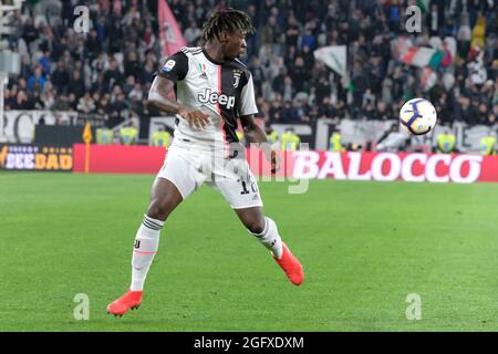 Moise Kean (Juventus FC) pendant Juventus FC Moise Kean portraits 2018/2019, autres à Turin, Italie, août 27 2021 Banque D'Images