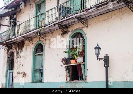 Ancienne maison à Casco Viejo (Centre historique) de Panama City Banque D'Images