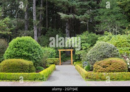 Le jardin botanique du parc national Shore Acres à Coos Bay, Oregon. Banque D'Images