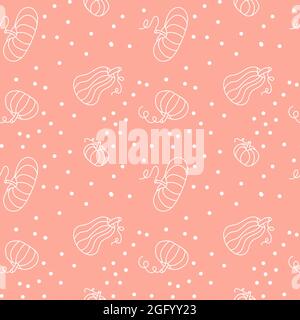 Illustration vectorielle à motif citrouille sans couture. Une récolte sans fin pour le jour de Thanksgiving. Imprimé automnal répété Illustration de Vecteur