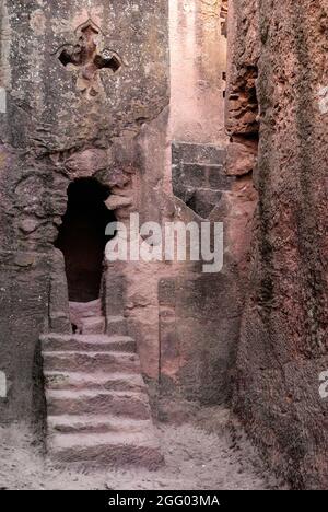 lalibela les anciennes églises monolithiques rock-hewn sont un site classé au patrimoine de l'UNESCO dans le nord de l'éthiopie Banque D'Images