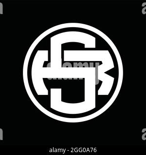 Monogramme SR logo avec modèle de style vintage superposé Illustration de Vecteur