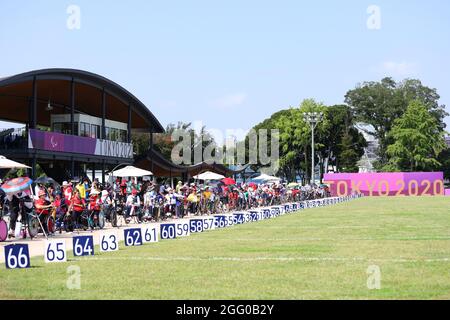 Tokyo, Japon. 27 août 2021. Vue générale tir à l'arc : pendant les Jeux paralympiques de Tokyo de 2020 au champ de tir à l'arc du parc Yumenoshima à Tokyo, Japon . Crédit: Naoki Nishimura/AFLO SPORT/Alay Live News Banque D'Images