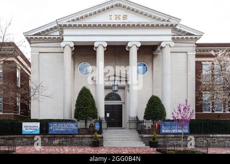 Église catholique de la Sainte-Trinité, Georgetown, Washington DC, États-Unis. Banque D'Images