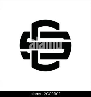 MONOGRAMME DU LOGO CS avec modèle vintage de style superposé Illustration de Vecteur