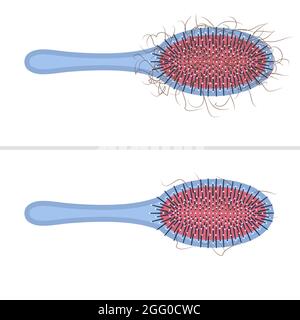 Brosse à cheveux recouverte de cheveux, illustration. Banque D'Images