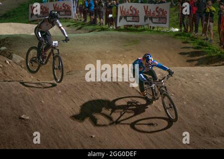 Tomas SLAVIK de la République tchèque, 1ère place, lors des Championnats du monde MTB 2021, quatre croix (4X), course VTT le 27 août 2021 à Val Di Sole, Italie - photo Olly Bowman / DPPI Banque D'Images