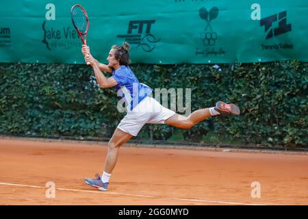 Tennis de sport Lesa, Lesa (NO), Italie, 27 août 2021, Mattia Bellucci pendant la coupe Lesa 2021 - ITF - tennis internationales Banque D'Images