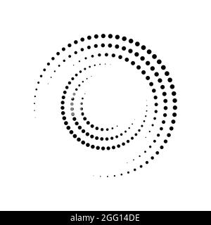 Bandes en pointillés demi-teintes de cercle noir. Art géométrique. Élément demi-ton pour cadre de bordure, logo rond, tatouage d'occultation, signe, symbole, pages web Illustration de Vecteur
