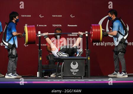 Tokyo, Japon. Crédit: MATSUO. 28 août 2021. Vue générale Powerlifting : 72 kg hommes pendant les Jeux paralympiques de Tokyo de 2020 au Forum international de Tokyo, Japon. Credit: MATSUO .K/AFLO SPORT/Alay Live News Banque D'Images